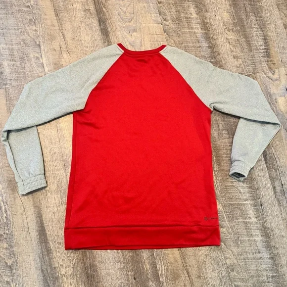 Adidas Ragin’ Cajuns Sweatshirt Medium Red Gray Long Sleeve Pullover NCAA - Picture 2 of 7